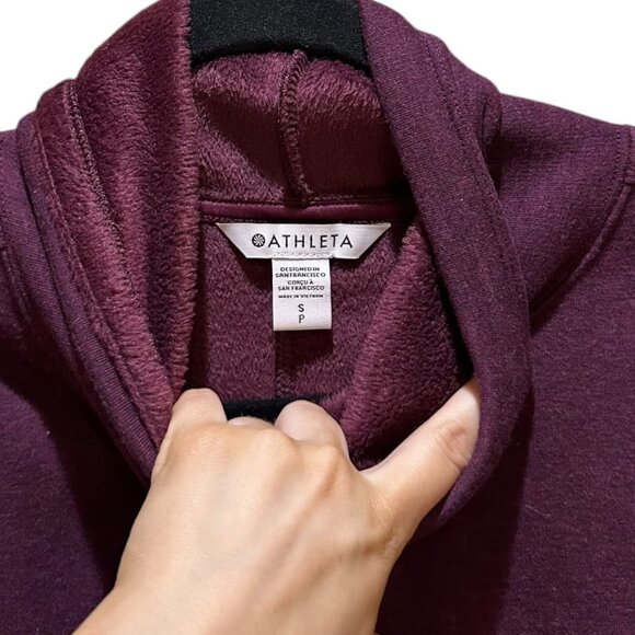 Athleta Cozy Karma Mock Turtleneck Sweatshirt Fleece Lined - Picture 3 of 3